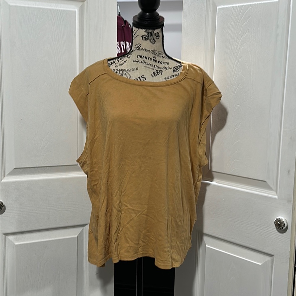 Free People - We The Free Oversized Mustard Yellow Tee